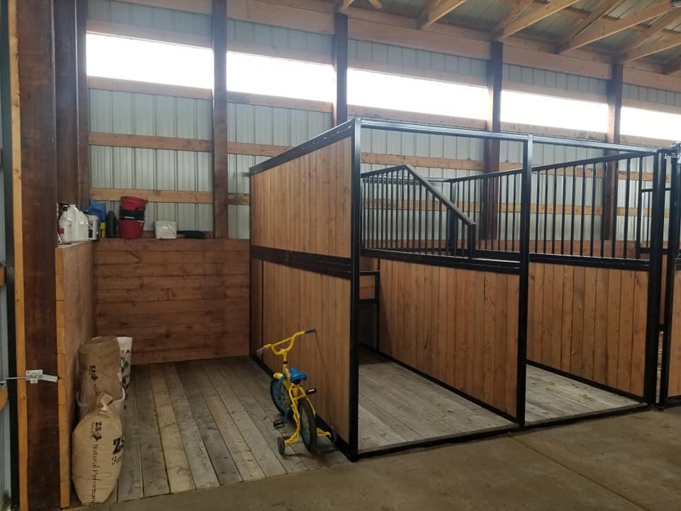 inside horse barn